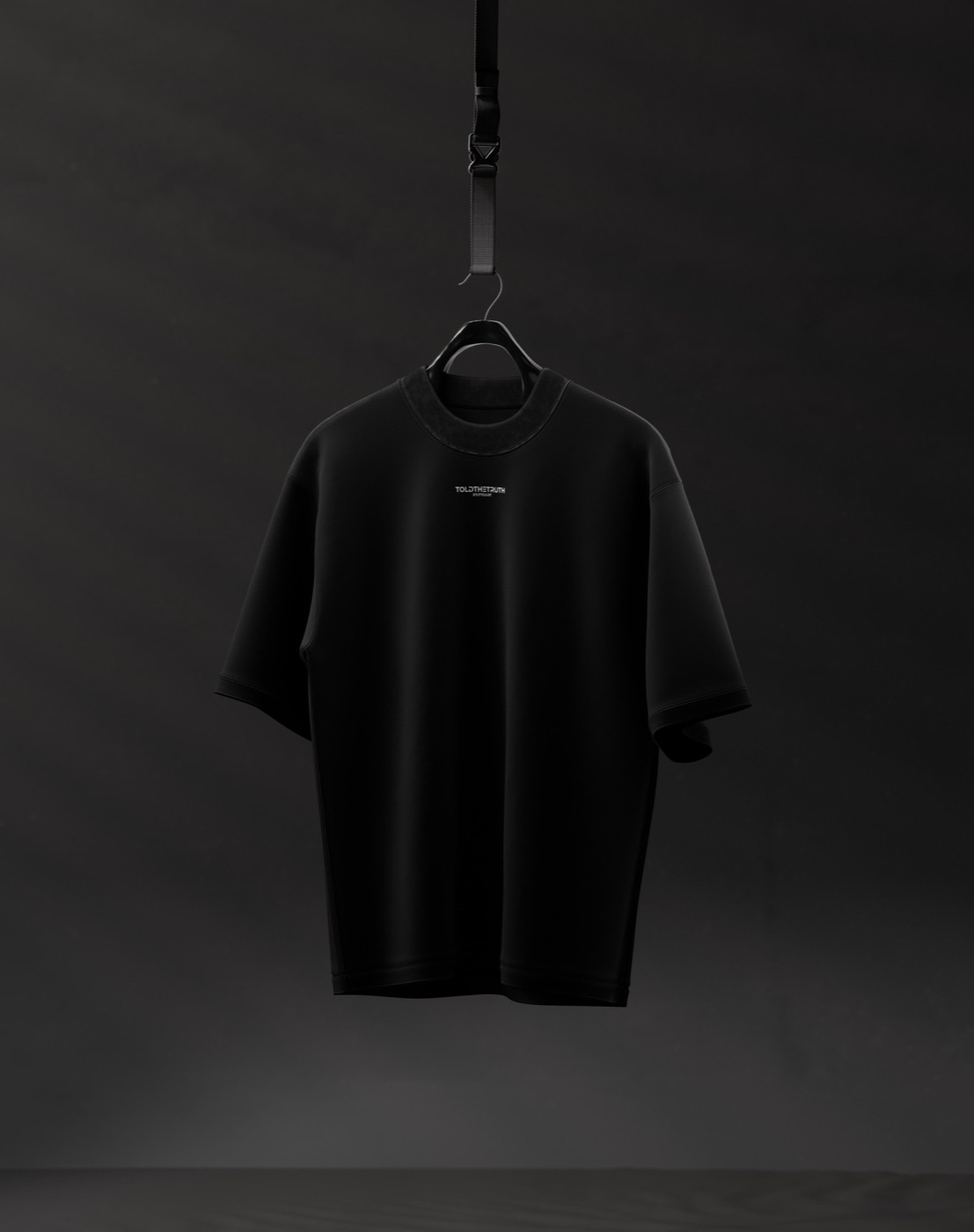 TRUE BLACK – schwarzes Oversized-T-Shirt mit TOLDTHETRUTH-Logo