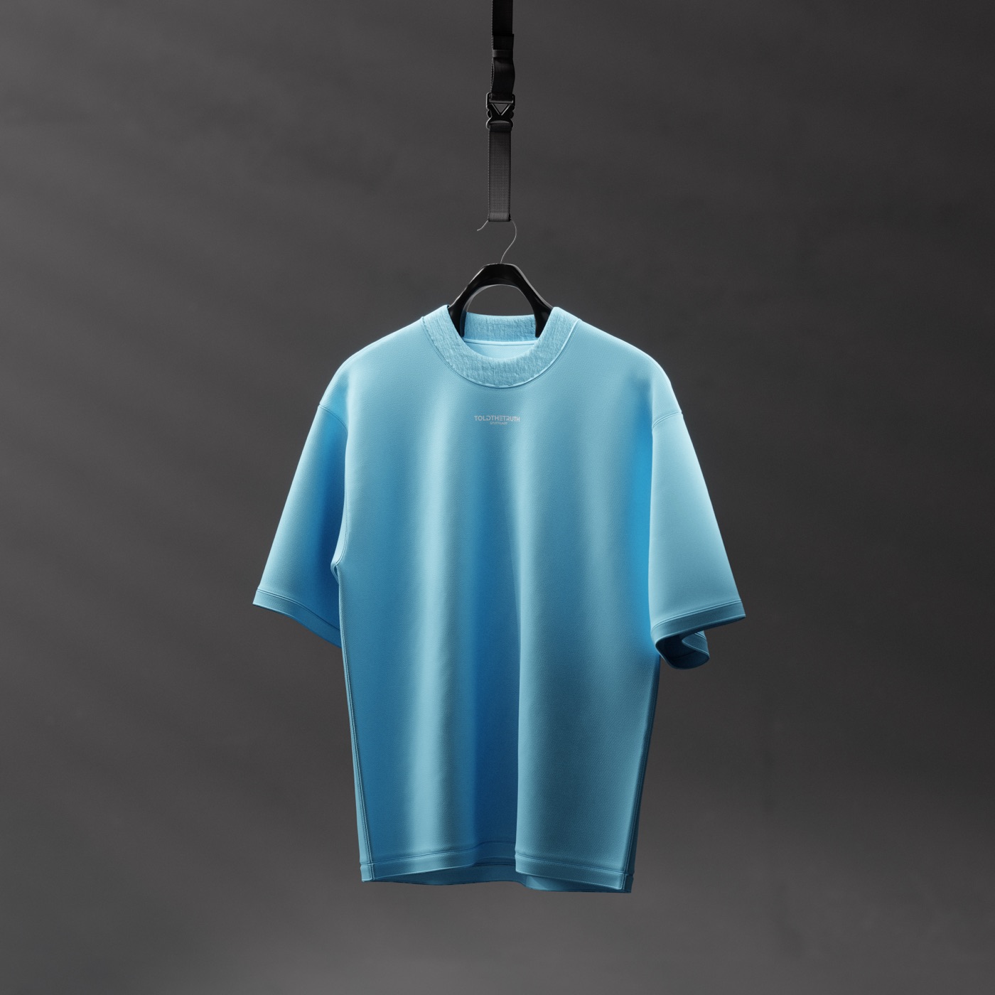 TRUE BLUE – babyblaues Oversized-T-Shirt mit TOLDTHETRUTH-Logo