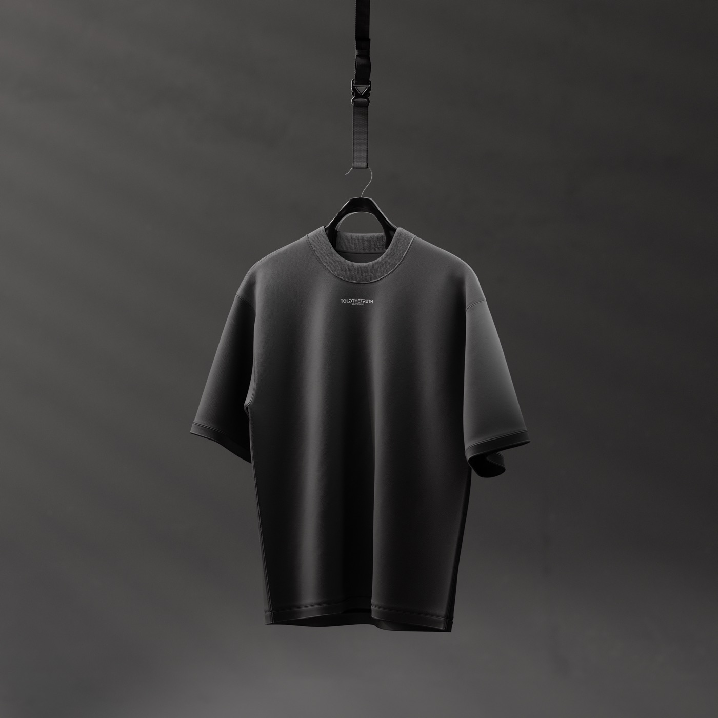 TRUE FADE – verwaschen graues Oversized-T-Shirt mit TOLDTHETRUTH-Logo
